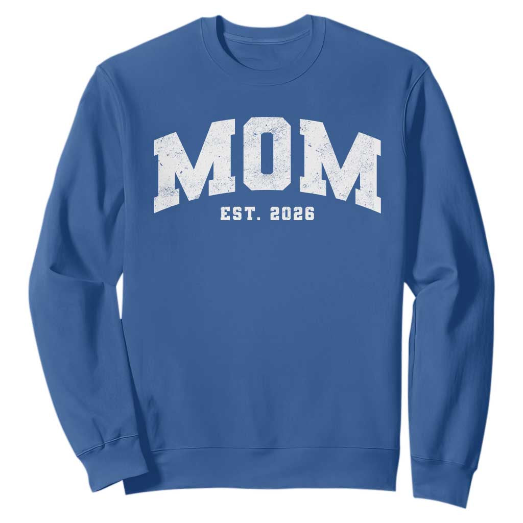Mom Est 2026 Sweatshirt Promoted To Mommy Mother's Day TS11 Royal Blue Print Your Wear