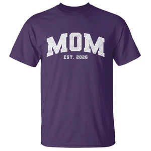 Mom Est 2026 T Shirt Promoted To Mommy Mother's Day TS11 Purple Print Your Wear