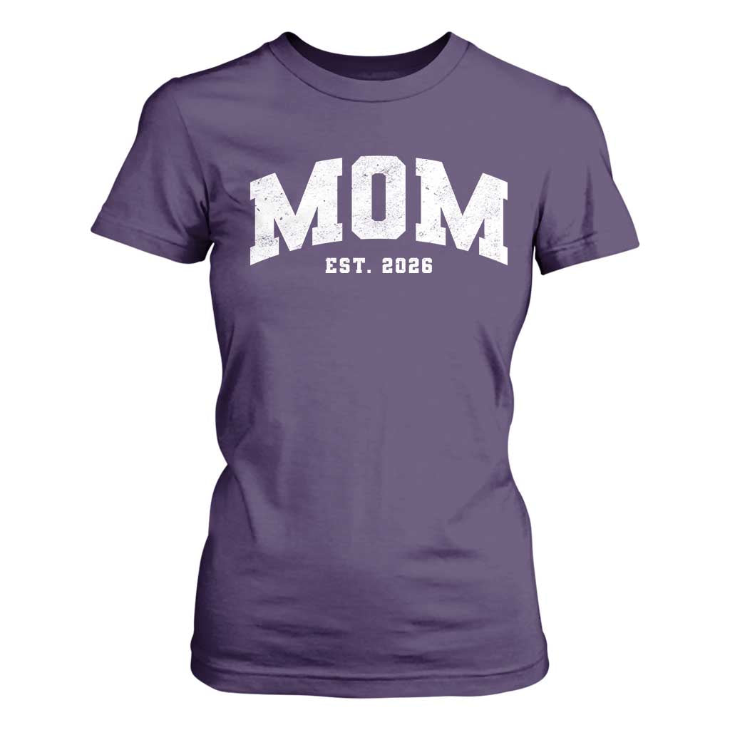 Mom Est 2026 T Shirt For Women Promoted To Mommy Mother's Day TS11 Purple Print Your Wear
