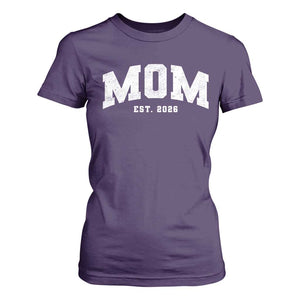 Mom Est 2026 T Shirt For Women Promoted To Mommy Mother's Day TS11 Purple Print Your Wear