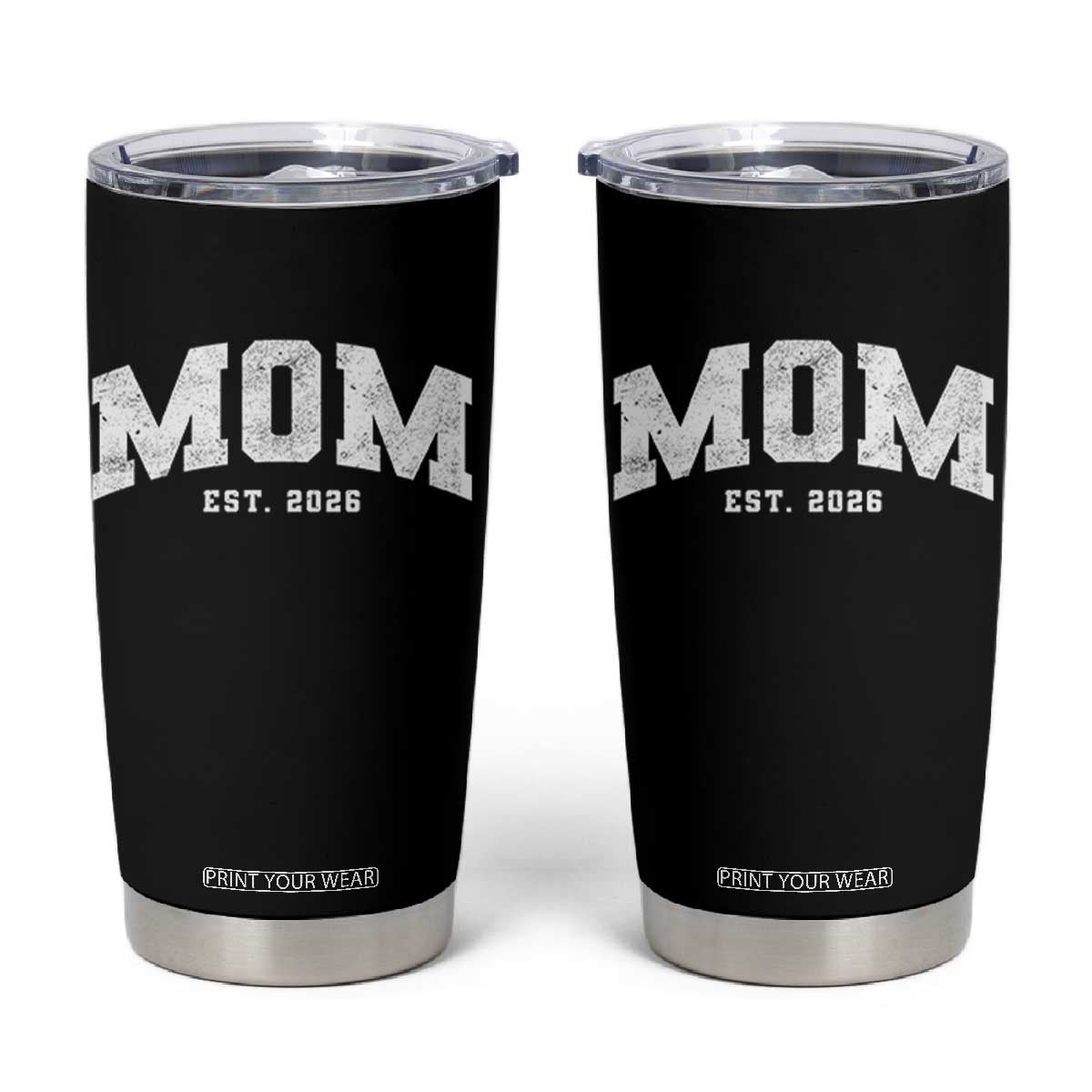 Mom Est 2026 Tumbler Cup Promoted To Mommy Mother's Day TS11 Black Print Your Wear
