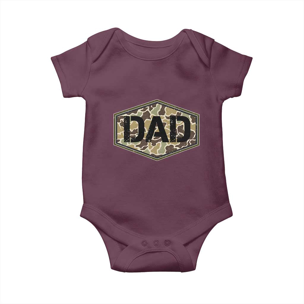 Dad Retro Old Camo Hunting Daddy Fathers Day Baby Onesie Dad Retro Old Camo Hunting Daddy Fathers Day TS11 Maroon Print Your Wear