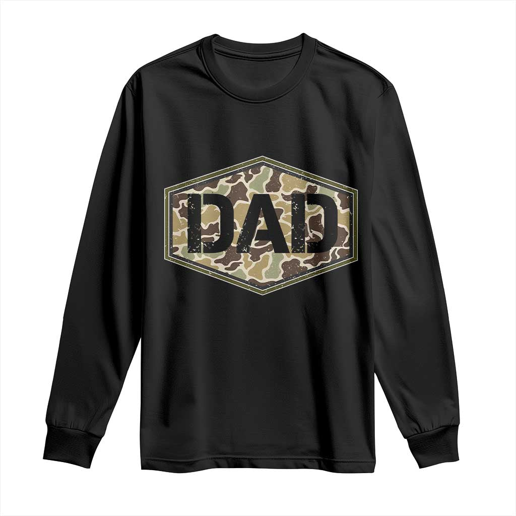 Dad Retro Old Camo Hunting Daddy Fathers Day Long Sleeve Shirt Dad Retro Old Camo Hunting Daddy Fathers Day TS11 Black Print Your Wear