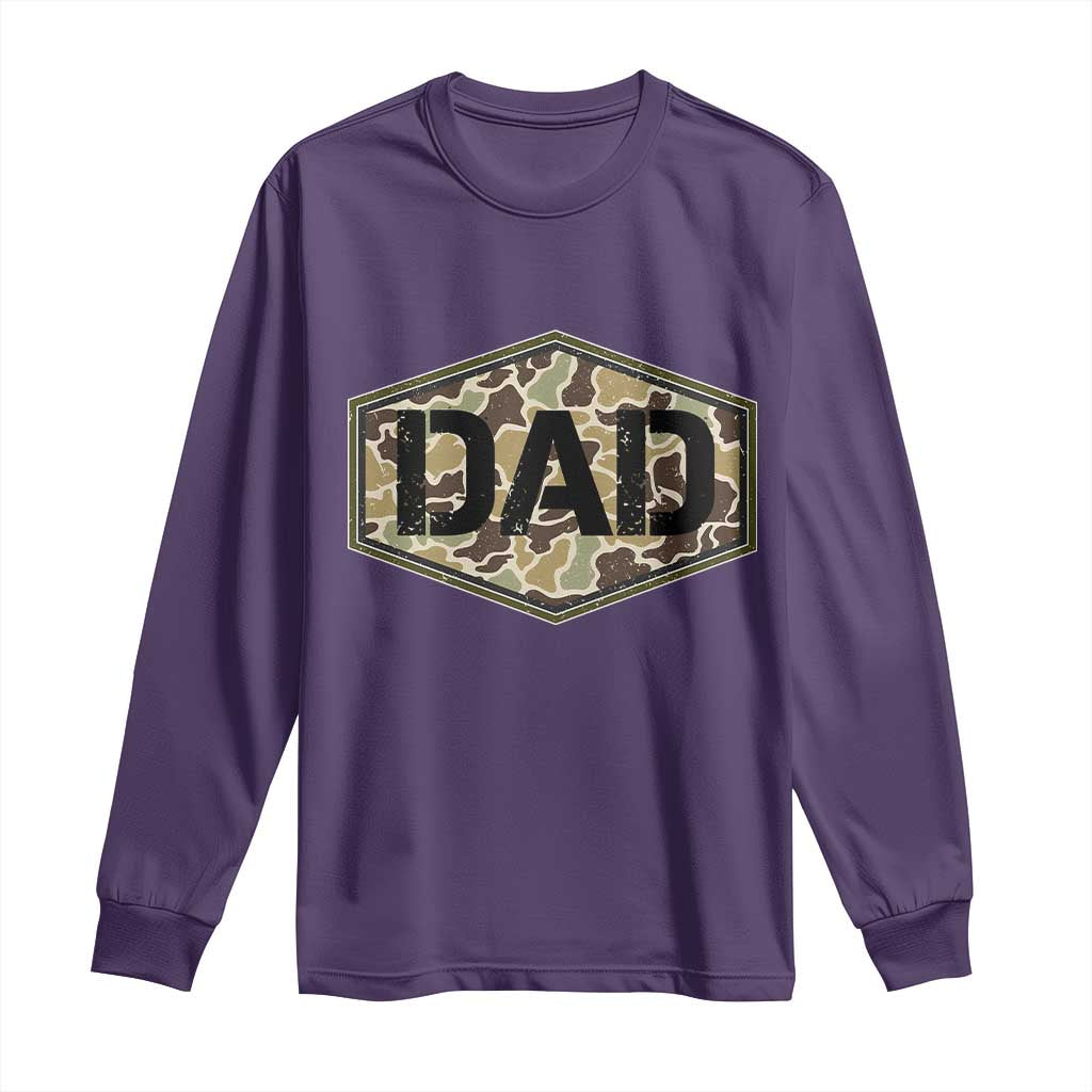 Dad Retro Old Camo Hunting Daddy Fathers Day Long Sleeve Shirt Dad Retro Old Camo Hunting Daddy Fathers Day TS11 Purple Print Your Wear