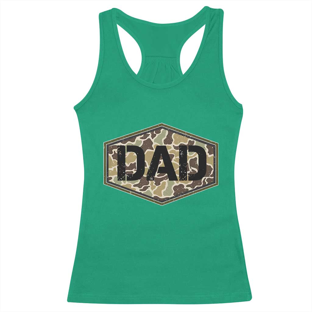 Dad Retro Old Camo Hunting Daddy Fathers Day Racerback Tank Top Dad Retro Old Camo Hunting Daddy Fathers Day TS11 Irish Green Print Your Wear