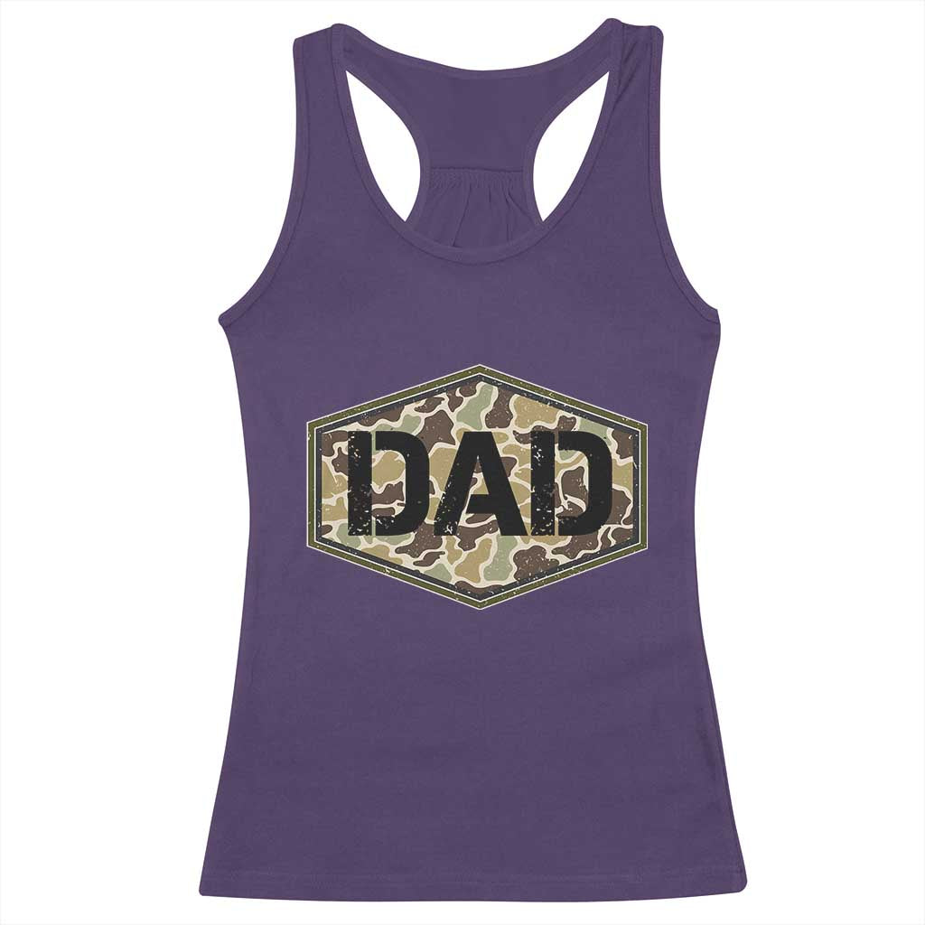 Dad Retro Old Camo Hunting Daddy Fathers Day Racerback Tank Top Dad Retro Old Camo Hunting Daddy Fathers Day TS11 Purple Print Your Wear