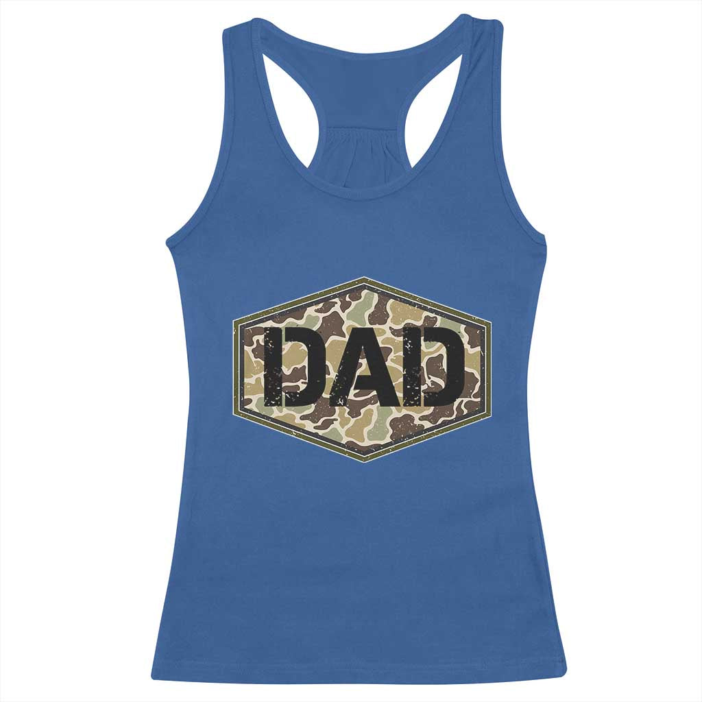 Dad Retro Old Camo Hunting Daddy Fathers Day Racerback Tank Top Dad Retro Old Camo Hunting Daddy Fathers Day TS11 Royal Blue Print Your Wear