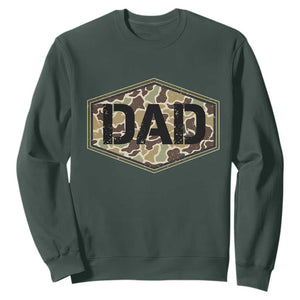 Dad Retro Old Camo Hunting Daddy Fathers Day Sweatshirt Dad Retro Old Camo Hunting Daddy Fathers Day TS11 Dark Forest Green Print Your Wear