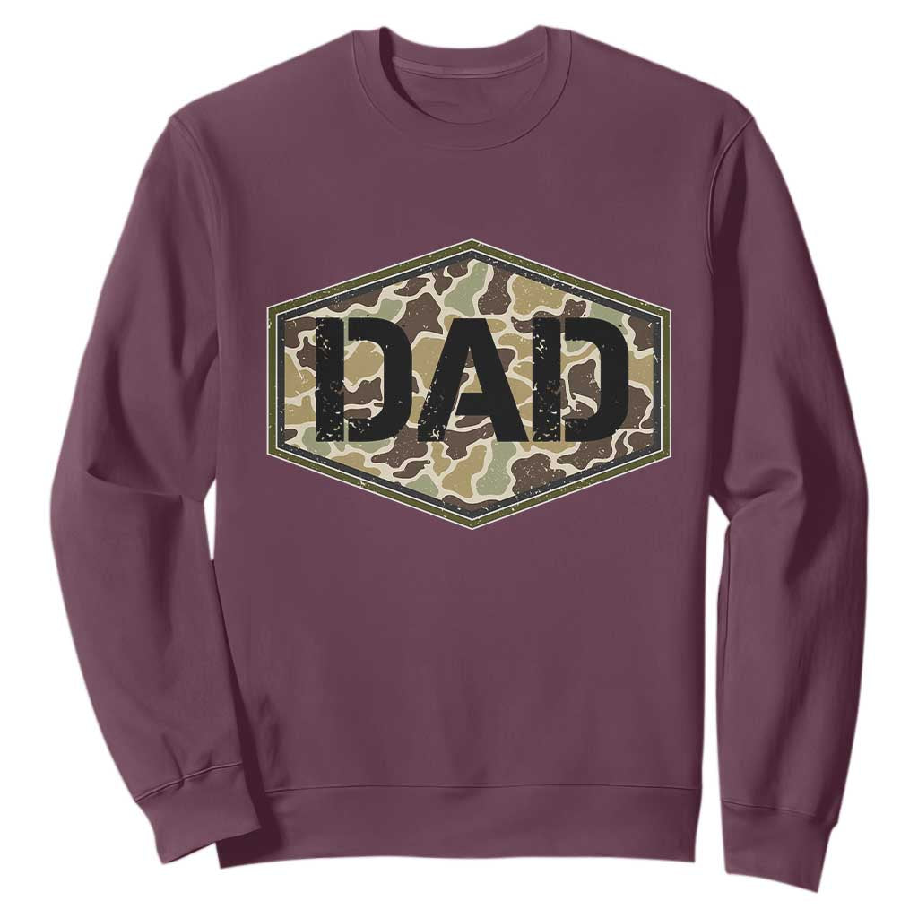 Dad Retro Old Camo Hunting Daddy Fathers Day Sweatshirt Dad Retro Old Camo Hunting Daddy Fathers Day TS11 Maroon Print Your Wear