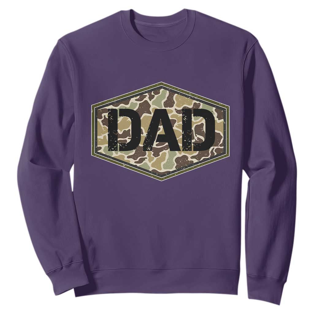 Dad Retro Old Camo Hunting Daddy Fathers Day Sweatshirt Dad Retro Old Camo Hunting Daddy Fathers Day TS11 Purple Print Your Wear