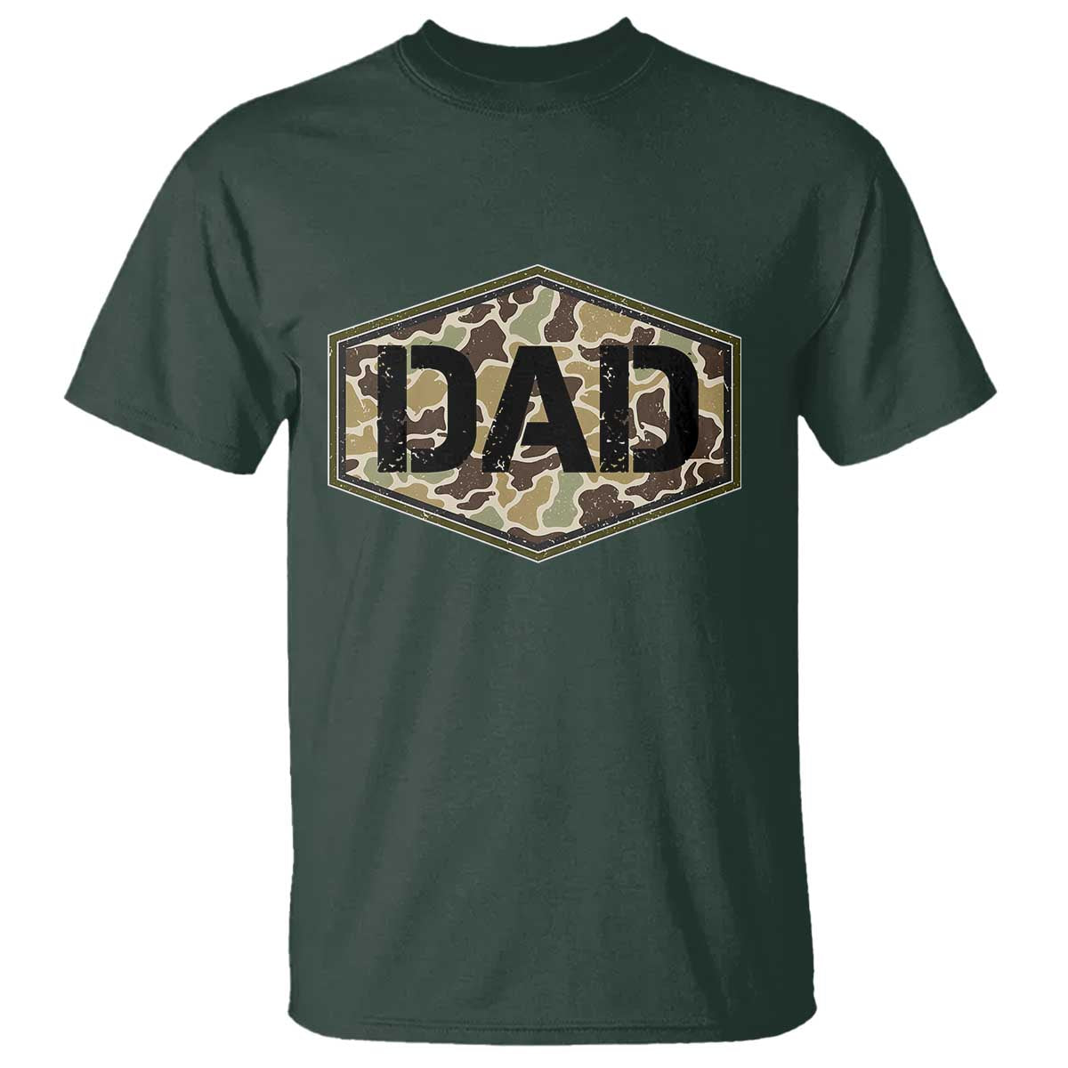 Dad Retro Old Camo Hunting Daddy Fathers Day T Shirt Dad Retro Old Camo Hunting Daddy Fathers Day TS11 Dark Forest Green Print Your Wear