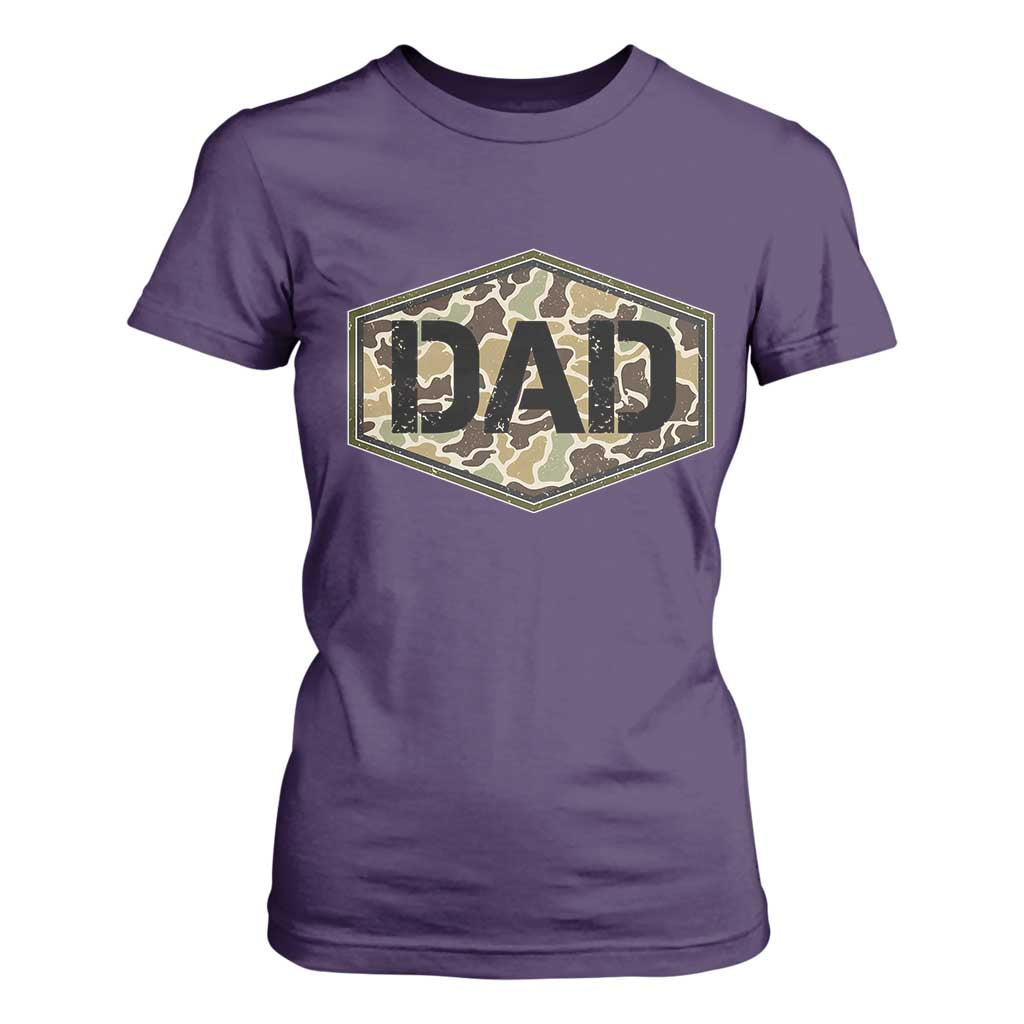 Dad Retro Old Camo Hunting Daddy Fathers Day T Shirt For Women Dad Retro Old Camo Hunting Daddy Fathers Day TS11 Purple Print Your Wear