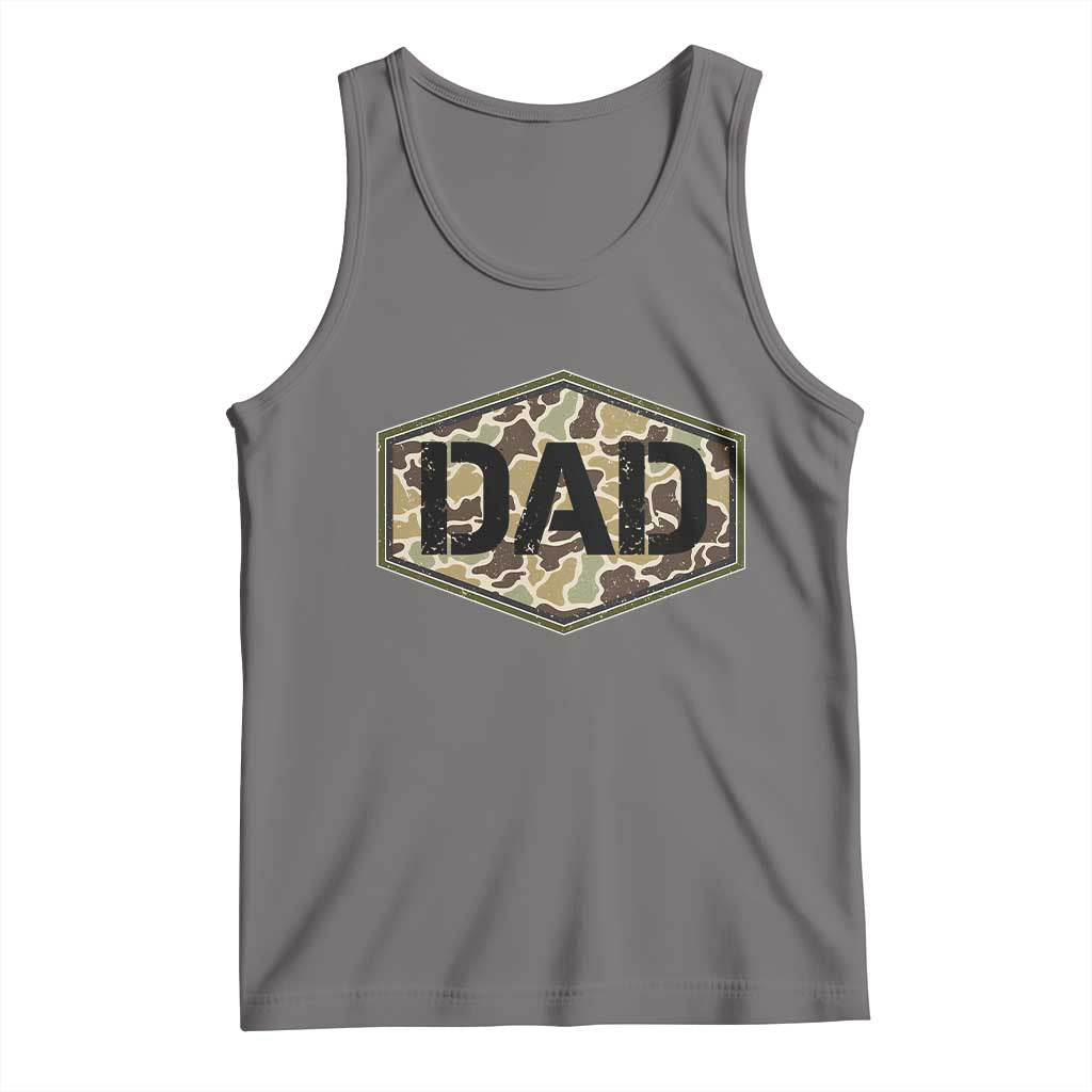 Dad Retro Old Camo Hunting Daddy Fathers Day Tank Top Dad Retro Old Camo Hunting Daddy Fathers Day TS11 Deep Heather Print Your Wear