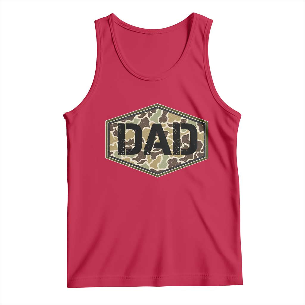 Dad Retro Old Camo Hunting Daddy Fathers Day Tank Top Dad Retro Old Camo Hunting Daddy Fathers Day TS11 Red Print Your Wear