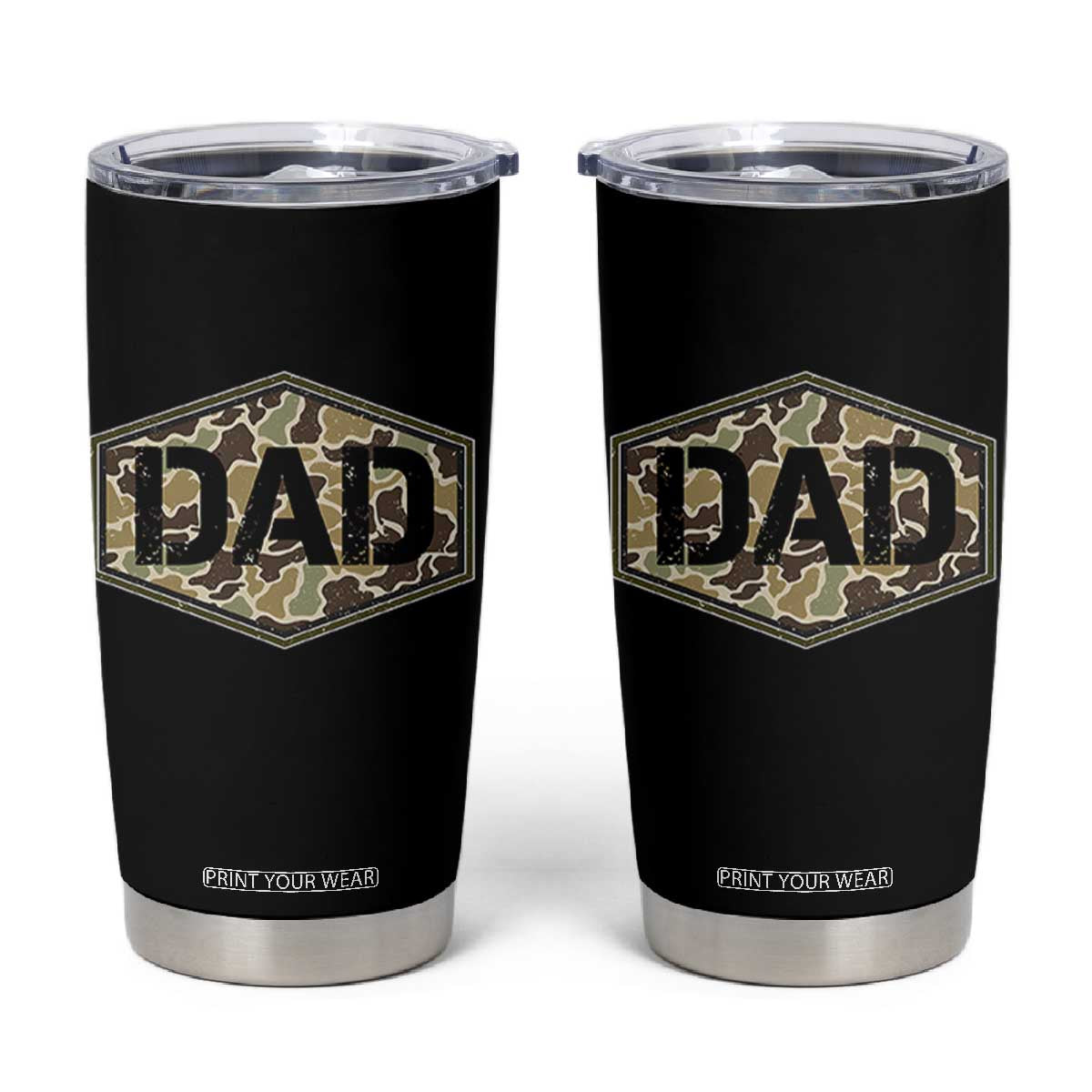 Dad Retro Old Camo Hunting Daddy Fathers Day Tumbler Cup Dad Retro Old Camo Hunting Daddy Fathers Day TS11 Black Print Your Wear