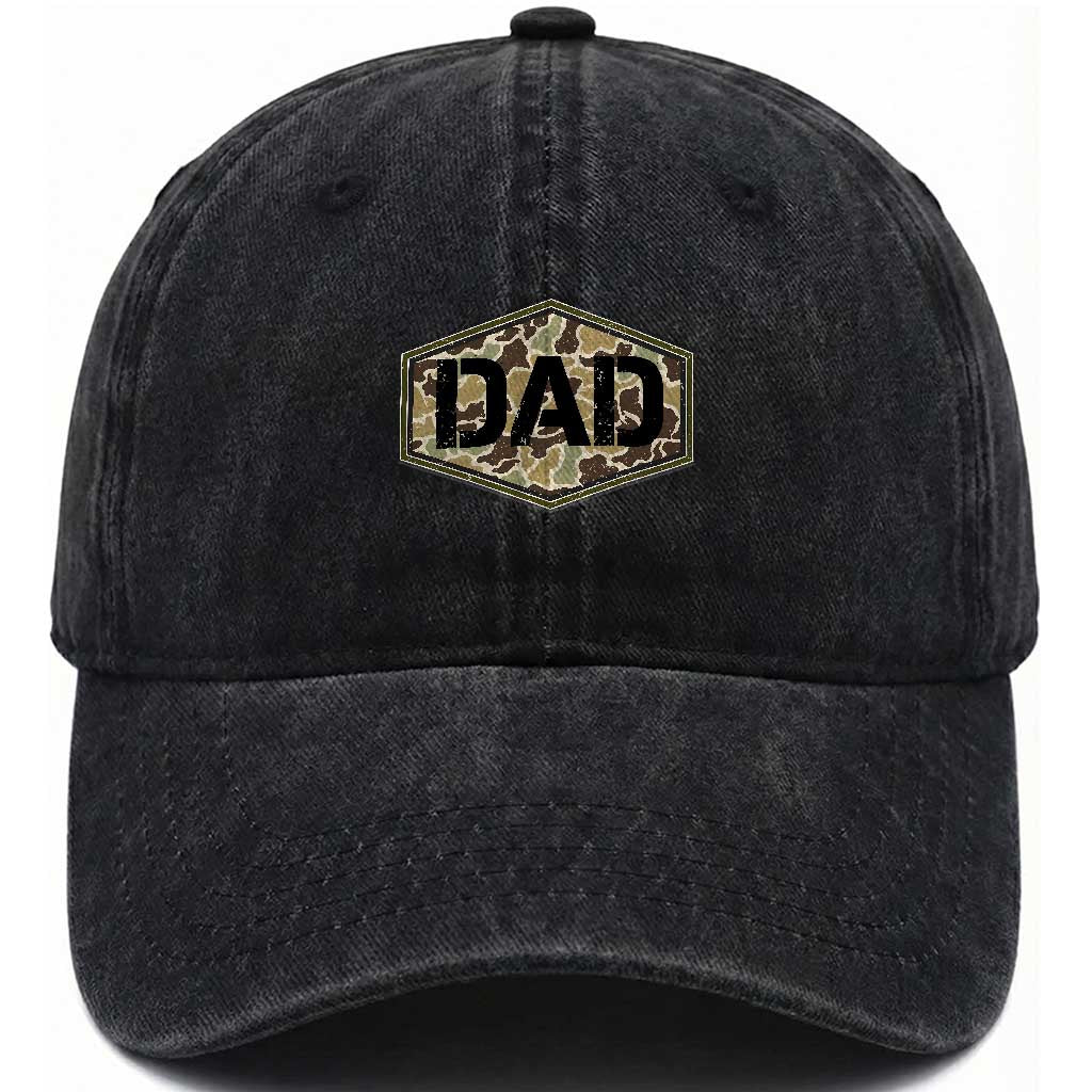 Dad Retro Old Camo Hunting Daddy Fathers Day Washed Cotton Baseball Cap Dad Retro Old Camo Hunting Daddy Fathers Day TS11 Print Your Wear