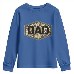 Dad Retro Old Camo Hunting Daddy Fathers Day Youth Sweatshirt Dad Retro Old Camo Hunting Daddy Fathers Day TS11 Royal Blue Print Your Wear