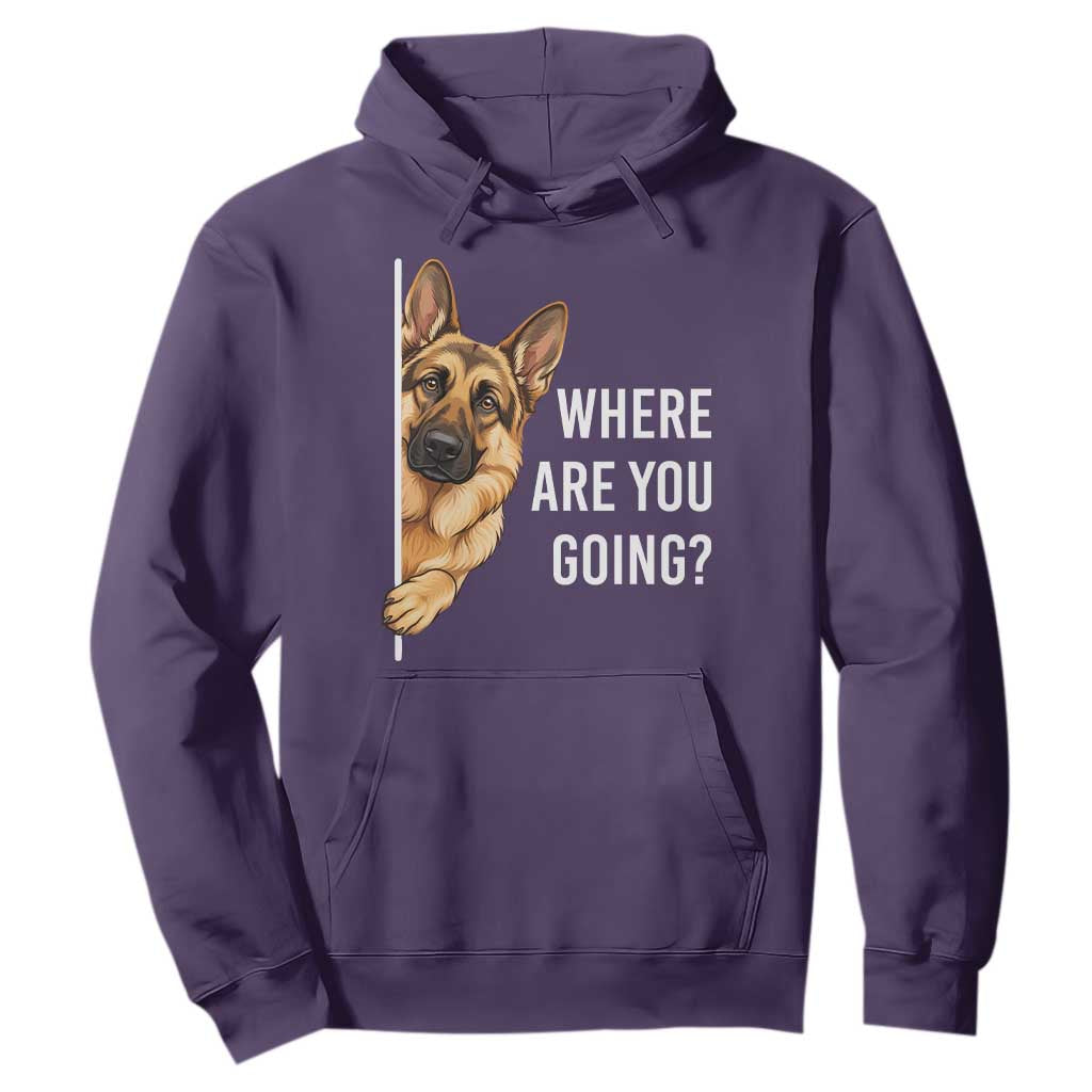 Where are You Going Funny German Shepherd Dog Hoodie TS11 Purple Print Your Wear