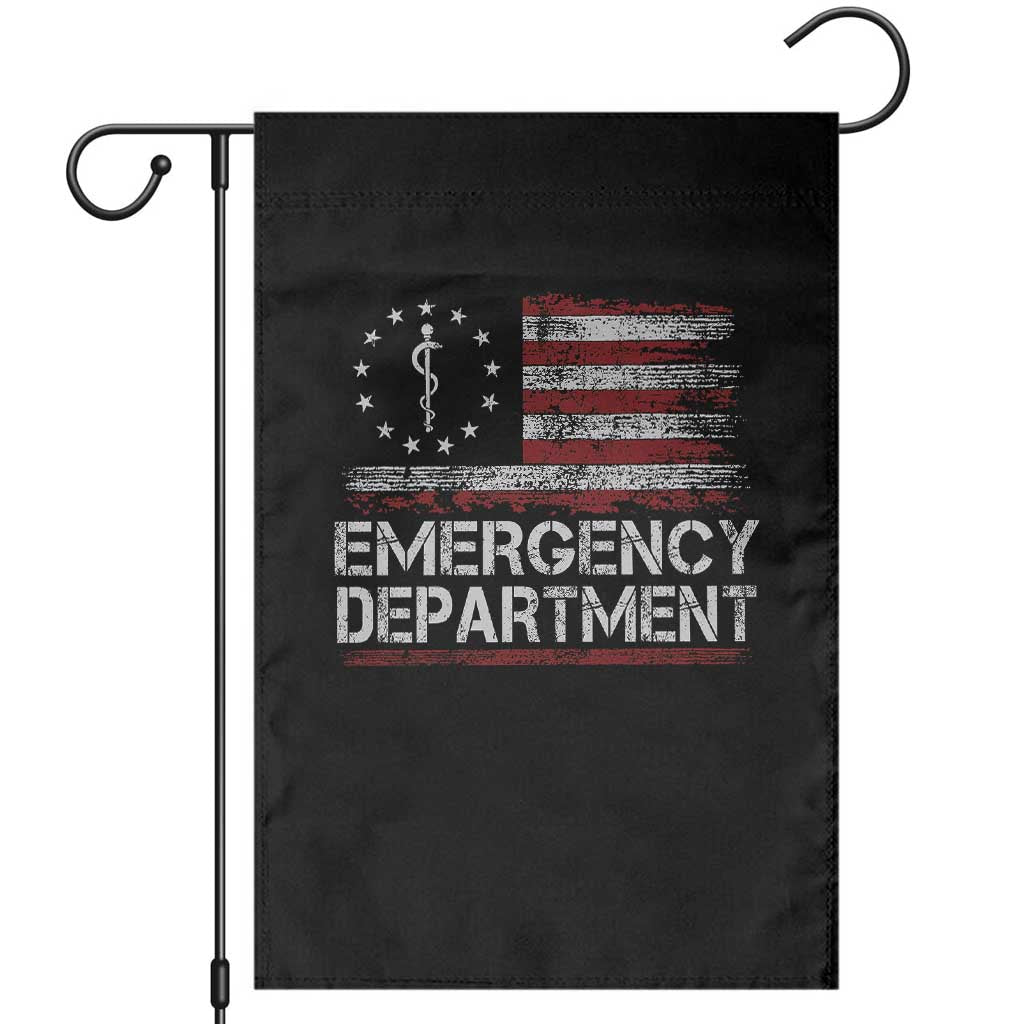 ER Nurse Emegency Department Garden Flag Vintage American Flag Healthcare Nursing TS11 Black Print Your Wear