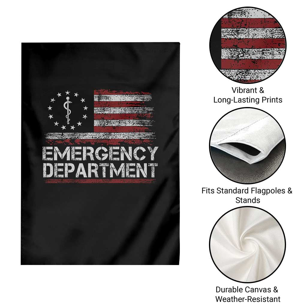 ER Nurse Emegency Department Garden Flag Vintage American Flag Healthcare Nursing TS11 Print Your Wear