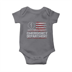 ER Nurse Emegency Department Baby Onesie Vintage American Flag Healthcare Nursing TS11 Charcoal Print Your Wear