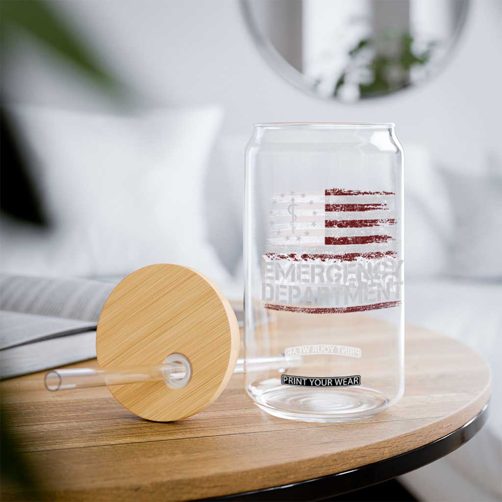 ER Nurse Emegency Department Glass Can Vintage American Flag Healthcare Nursing TS11 Print Your Wear