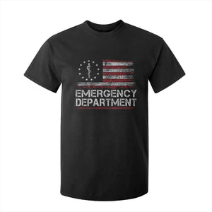 ER Nurse Emegency Department T Shirt For Kid Vintage American Flag Healthcare Nursing TS11 Black Print Your Wear