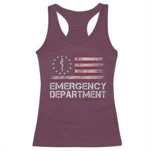 ER Nurse Emegency Department Racerback Tank Top Vintage American Flag Healthcare Nursing TS11 Maroon Print Your Wear