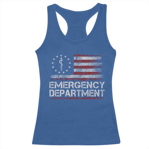 ER Nurse Emegency Department Racerback Tank Top Vintage American Flag Healthcare Nursing TS11 Royal Blue Print Your Wear