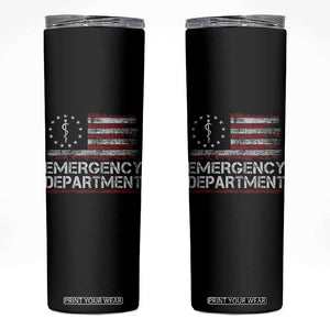 ER Nurse Emegency Department Skinny Tumbler Vintage American Flag Healthcare Nursing TS11 Black Print Your Wear