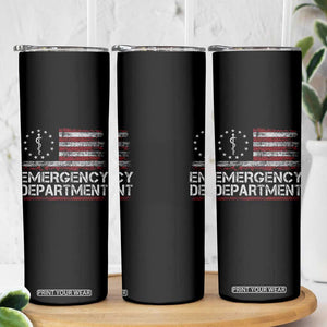 ER Nurse Emegency Department Skinny Tumbler Vintage American Flag Healthcare Nursing TS11 Print Your Wear