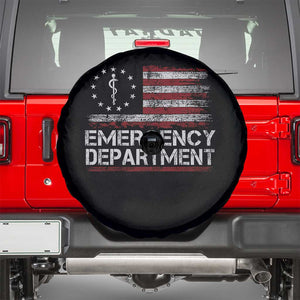 ER Nurse Emegency Department Spare Tire Cover Vintage American Flag Healthcare Nursing TS11 Black Print Your Wear