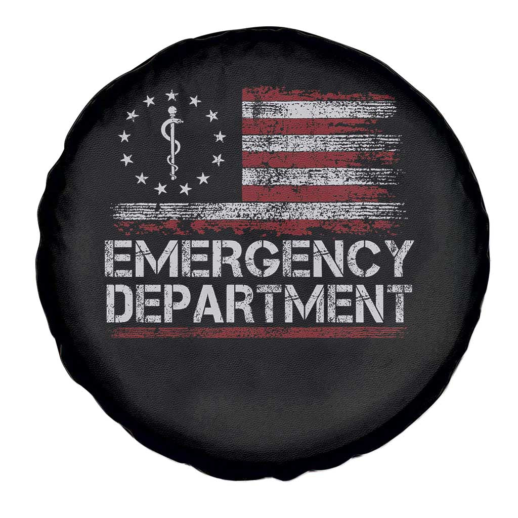 ER Nurse Emegency Department Spare Tire Cover Vintage American Flag Healthcare Nursing TS11 Print Your Wear