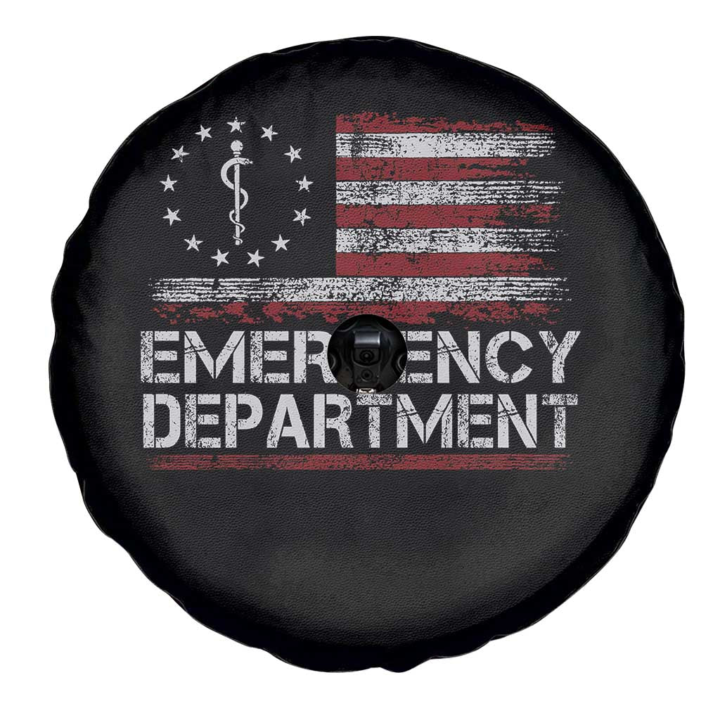 ER Nurse Emegency Department Spare Tire Cover Vintage American Flag Healthcare Nursing TS11 Print Your Wear