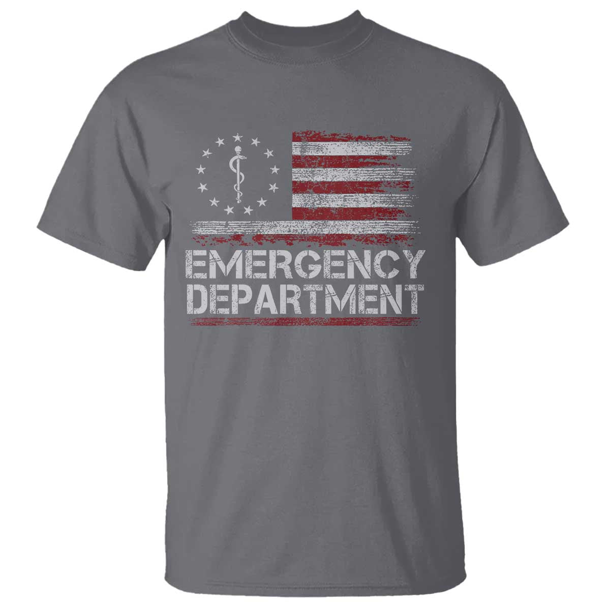 ER Nurse Emegency Department T Shirt Vintage American Flag Healthcare Nursing TS11 Charcoal Print Your Wear