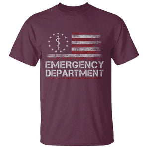 ER Nurse Emegency Department T Shirt Vintage American Flag Healthcare Nursing TS11 Maroon Print Your Wear