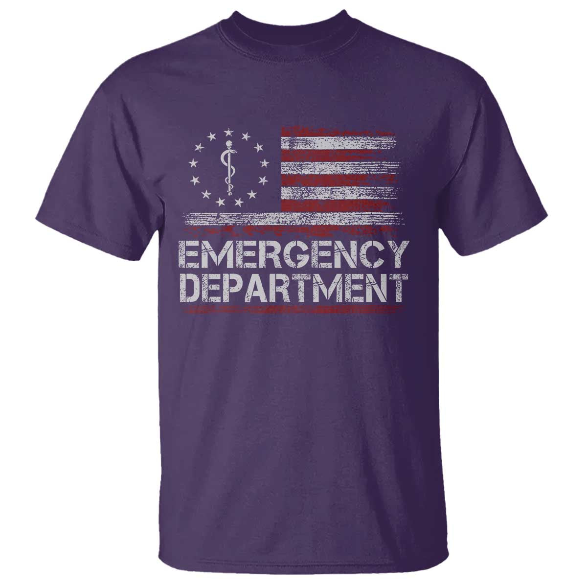 ER Nurse Emegency Department T Shirt Vintage American Flag Healthcare Nursing TS11 Purple Print Your Wear