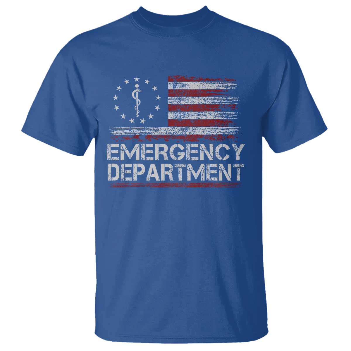 ER Nurse Emegency Department T Shirt Vintage American Flag Healthcare Nursing TS11 Royal Blue Print Your Wear
