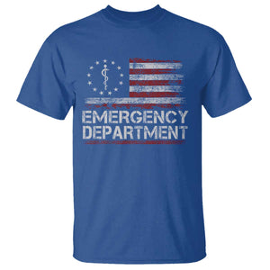 ER Nurse Emegency Department T Shirt Vintage American Flag Healthcare Nursing TS11 Royal Blue Print Your Wear