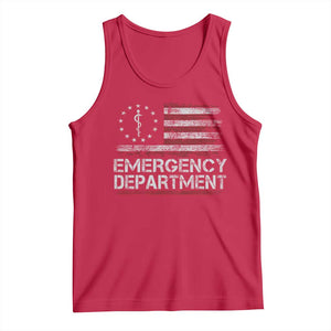 ER Nurse Emegency Department Tank Top Vintage American Flag Healthcare Nursing TS11 Red Print Your Wear