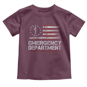 ER Nurse Emegency Department Toddler T Shirt Vintage American Flag Healthcare Nursing TS11 Maroon Print Your Wear