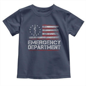 ER Nurse Emegency Department Toddler T Shirt Vintage American Flag Healthcare Nursing TS11 Navy Print Your Wear