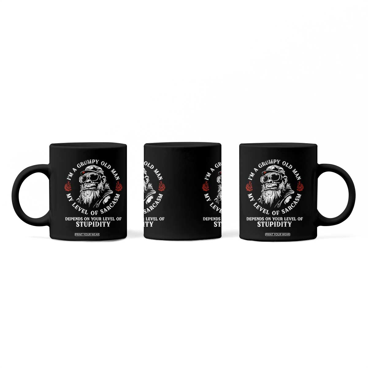 I Am A Grumpy Old Man My Level Of Sarcasm Depends On Your Level Of Stupidity Coffee Mug Funny Old Bigfoot