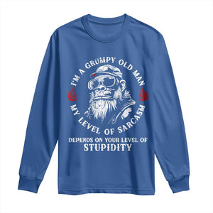 I Am A Grumpy Old Man My Level Of Sarcasm Depends On Your Level Of Stupidity Long Sleeve Shirt Funny Old Bigfoot