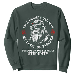 I Am A Grumpy Old Man My Level Of Sarcasm Depends On Your Level Of Stupidity Sweatshirt Funny Old Bigfoot