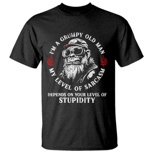 I Am A Grumpy Old Man My Level Of Sarcasm Depends On Your Level Of Stupidity T Shirt Funny Old Bigfoot