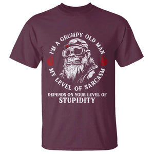 I Am A Grumpy Old Man My Level Of Sarcasm Depends On Your Level Of Stupidity T Shirt Funny Old Bigfoot