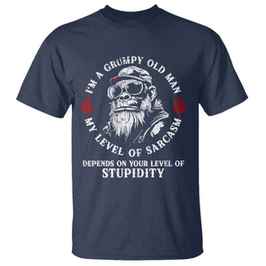 I Am A Grumpy Old Man My Level Of Sarcasm Depends On Your Level Of Stupidity T Shirt Funny Old Bigfoot