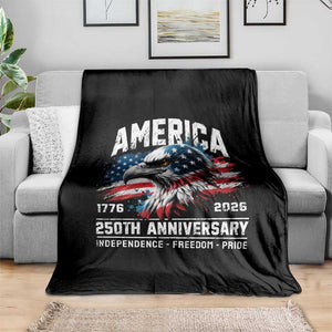 America 250th Anniversary Throw Blanket USA Patriotic Eagle 1776 2026 Independence Freedom Pride TS11 Print Your Wear