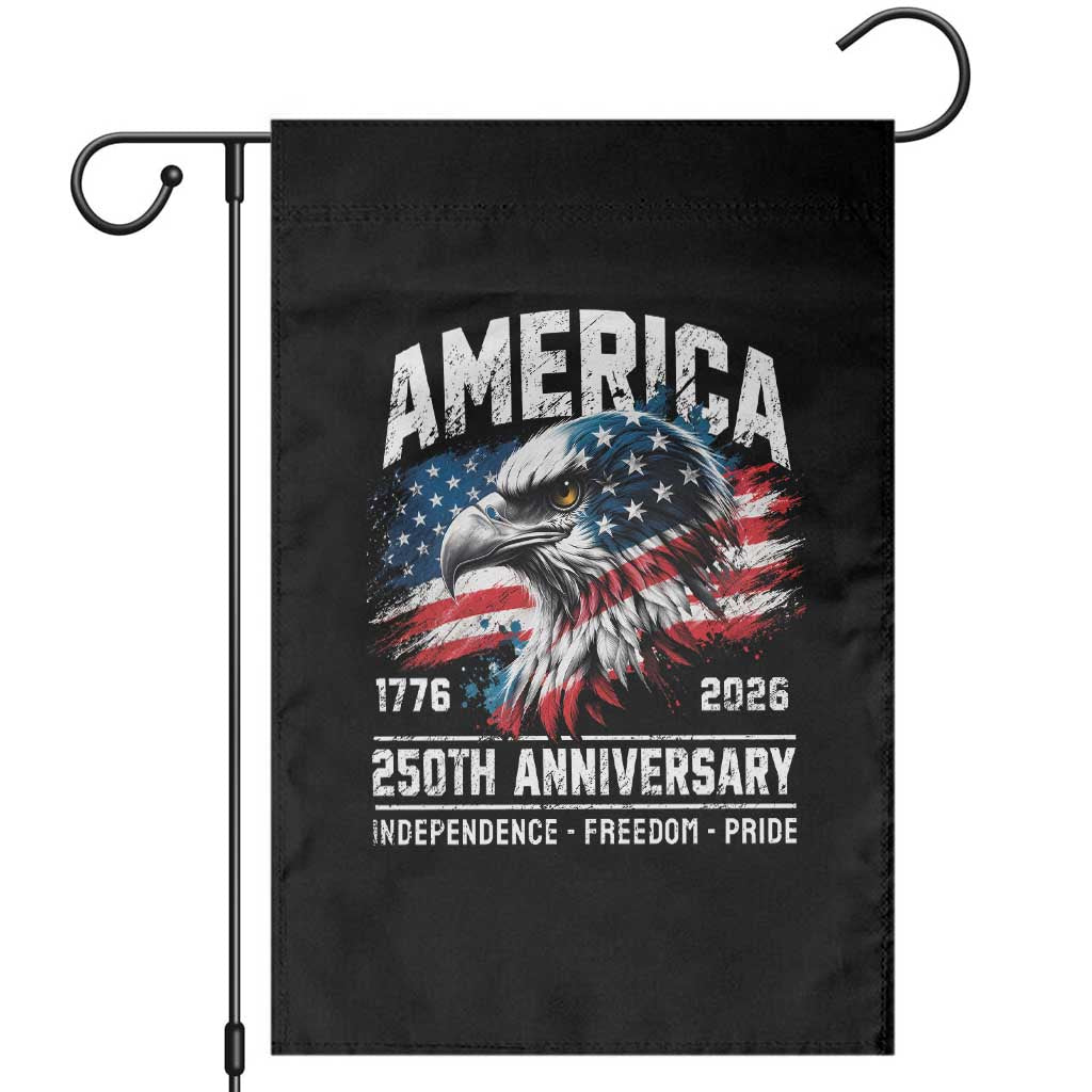 America 250th Anniversary Garden Flag USA Patriotic Eagle 1776 2026 Independence Freedom Pride TS11 Black Print Your Wear